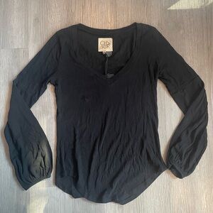 Chaser Black Cotton Long Sleeve Tee Size XS